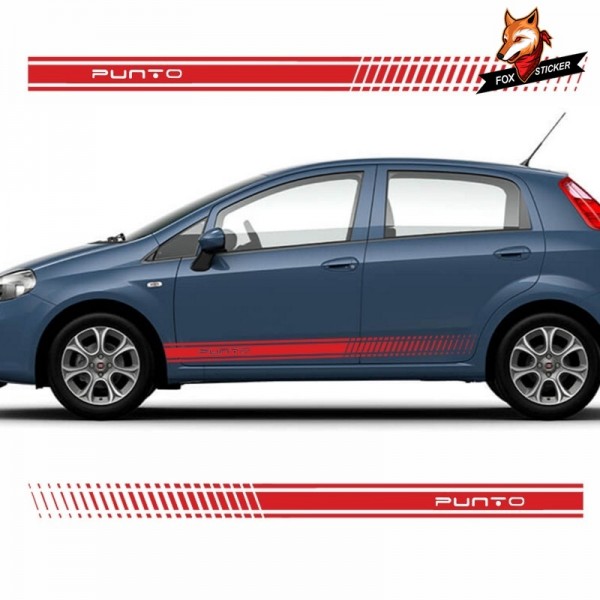 2pcs Car Auto Sport Styling Vinyl car door side sticker vinyl body decal racing stripe sticker for Fiat Punto Car accessories
